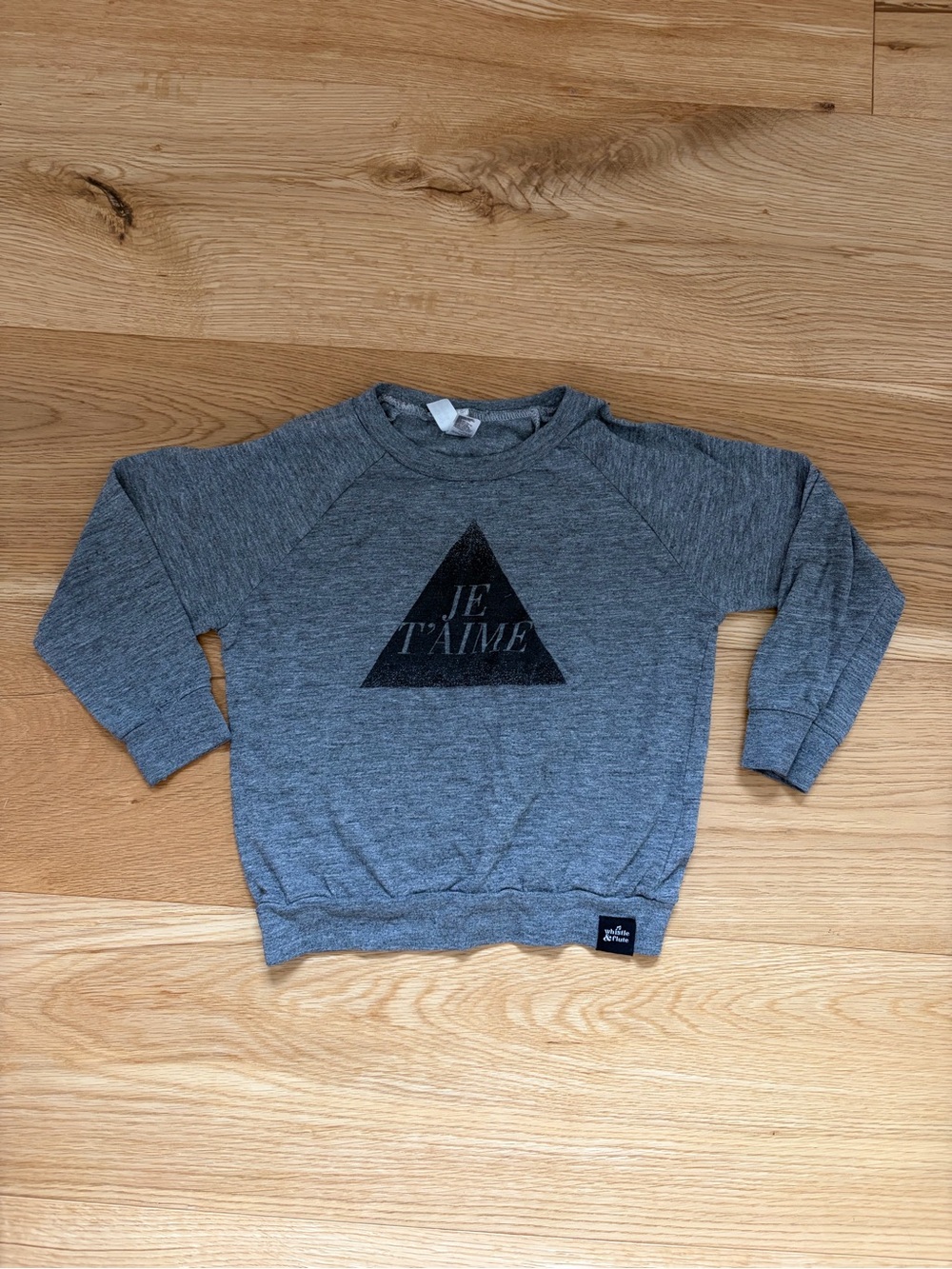 Whistle & Flute 4T Gray 'Je T'aime' Pullover long sleeve shirt